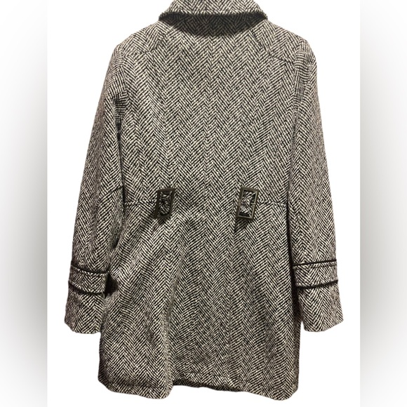 ** ESPRIT Vintage Black and White Wool Coat - Picture 5 of 11